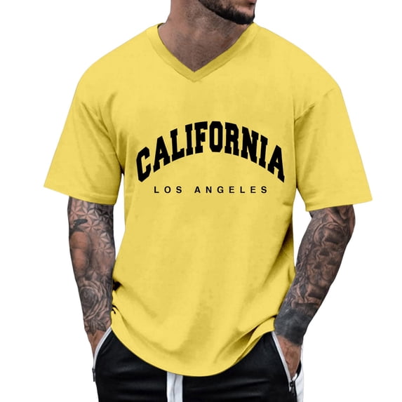 Krdevn Men's Oversized T Shirt Summer T Shirt Crew Neck Short Sleeve T Shirt with City Print Basic Shirts Loose Casual Shirts Sports Shirts,M