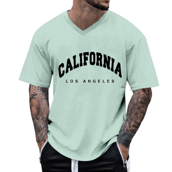 Krdevn Men's Oversized T Shirt Summer T Shirt Crew Neck Short Sleeve T Shirt with City Print Basic Shirts Loose Casual Shirts Sports Shirts,XS