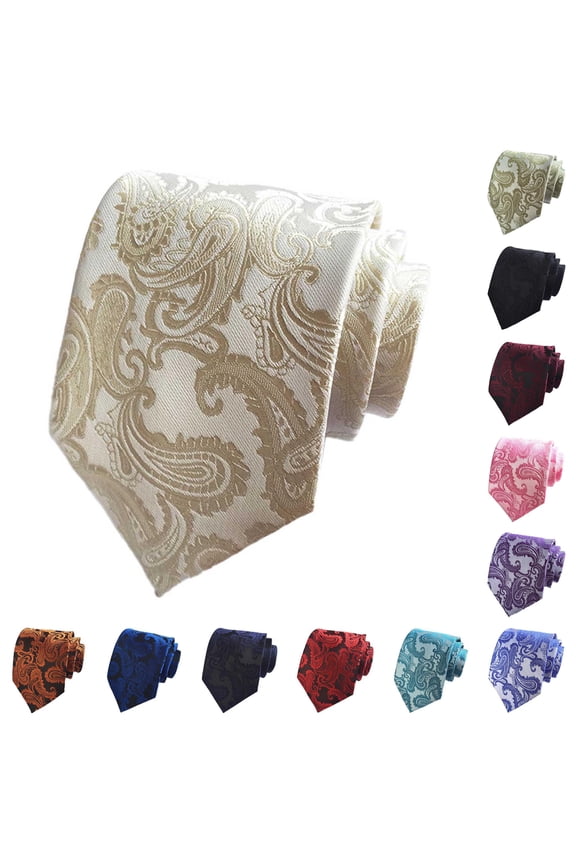 Krdevn Men's Paisley Ties Jacquard Woven Handmade Unique Designer Neckties