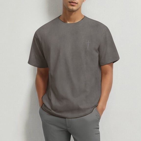 Krdevn Men's Short Sleeve Casual T Shirt Color Block Slim T Shirt,L