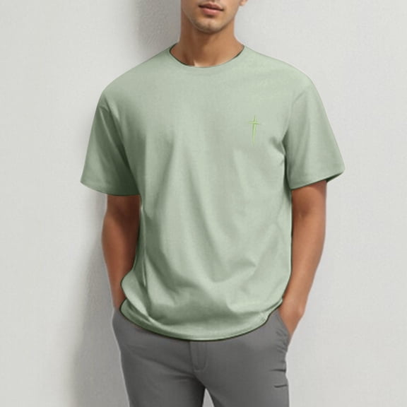 Krdevn Men's Short Sleeve Casual T Shirt Color Block Slim T Shirt,M