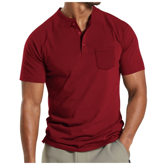 Krdevn Men's Short Sleeve T Shirt Summer Casual Solid Holiday Shirts Tops,S