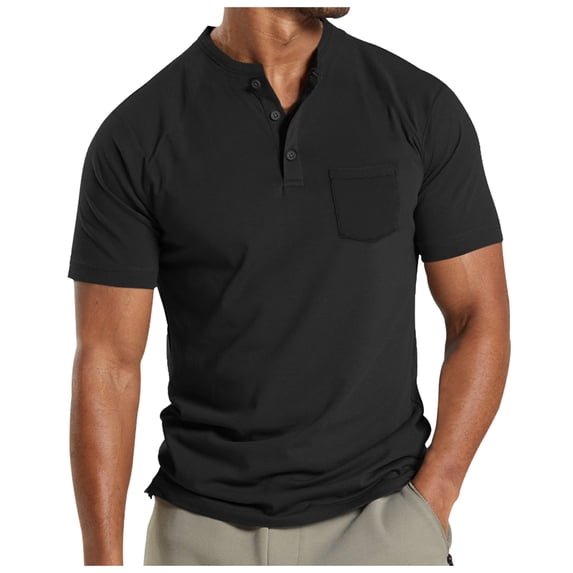Krdevn Men's Short Sleeve T Shirt Summer Casual Solid Holiday Shirts Tops,S