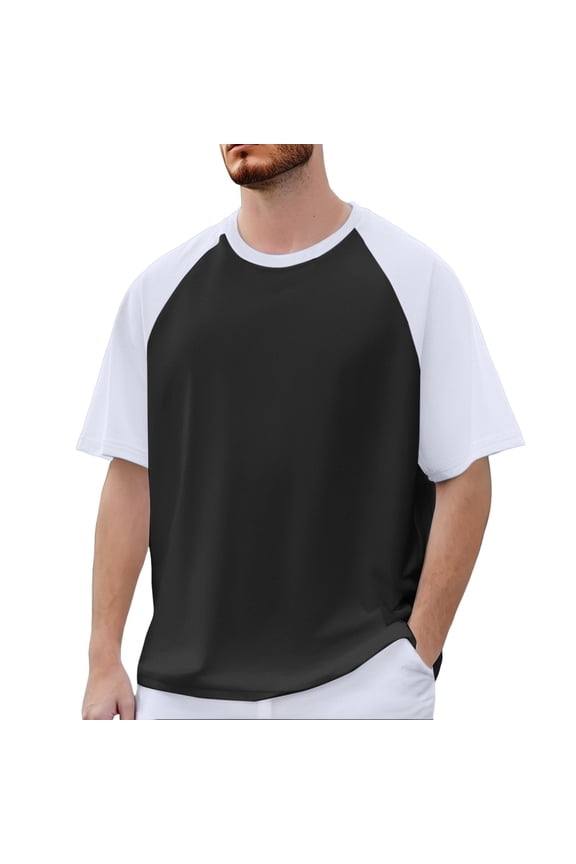 Men's Short Sleeved Basketball Sports Split T Shirt Appearance Suit Men's Warm Up Shooting Sweat Wicking College Student,S