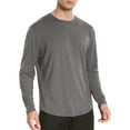 thumbnail image 1 of Krdevn Men's Soft T Shirt Curve Hem Lightweight Long Sleeve Casual Basic Tee Shirt,L, 1 of 3