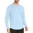 thumbnail image 1 of Krdevn Men's Soft T Shirt Curve Hem Lightweight Long Sleeve Casual Basic Tee Shirt,M, 1 of 3