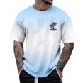 thumbnail image 1 of Krdevn Men's Spring and Summer All Print Short Sleeve Round Neck T Shirt Floral Trend Bottoming Shirt Tops,XL, 1 of 4