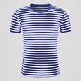 thumbnail image 1 of Krdevn Men's Striped Short Sleeve T-Shirt Casual Loose Fit Crew Neck Couple Tee,XXL, 1 of 9