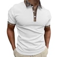 thumbnail image 1 of Krdevn Men's Summer Casual Short Sleeved Shirt Solid Color Three Button Men's Shoulder Shirt,M, 1 of 4