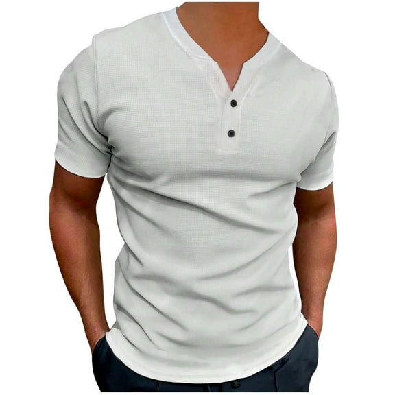 Krdevn Men's Summer Casual Sports Trend V Neck Short Sleeved T Shirt Top,S