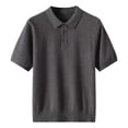 thumbnail image 1 of Krdevn Men's Summer Casual T Shirt Half Sleeved Loose Lapel Knit Shirt Solid Color Tops,M, 1 of 9