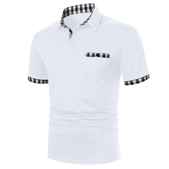 Krdevn Men's Summer Loose Lapel 3D Digital Printing Short Sleeve Top T Shirt Shirt Top,M