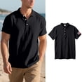 thumbnail image 1 of Krdevn Men's Summer Trend Linen Short Sleeve Shirt Embroidered Flag Shirt,L, 1 of 9