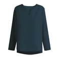 thumbnail image 1 of Krdevn Men's T Shirt Cotton Linen Solid Color Loose Clothes V Neck Long Sleeved Shirt,L, 1 of 3