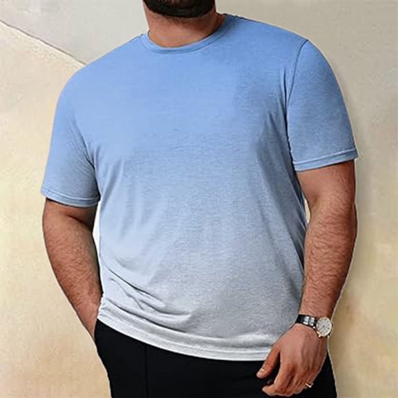 Krdevn Men's T Shirt Plus Size Comfortable Soft Plus Size T Shirt Top Short Sleeve,3XL
