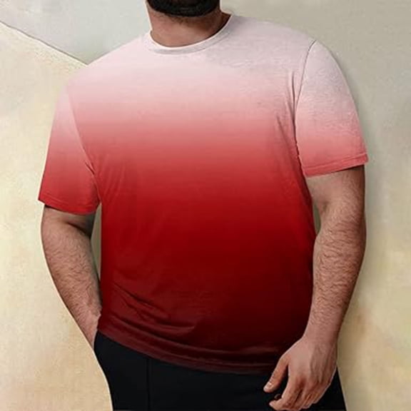 Krdevn Men's T Shirt Plus Size Comfortable Soft Plus Size T Shirt Top Short Sleeve,3XL