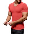 thumbnail image 1 of Krdevn Men's V Neck T Shirt Casual Comfortable Breathable Soft Basic Tee for Everyday Wear Home Outdoor Hiking Summer,3XL, 1 of 9