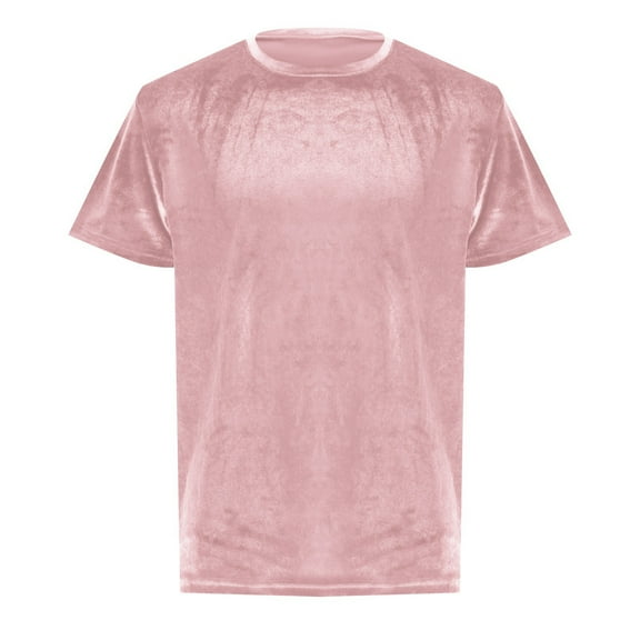 Krdevn Men's Velvet Hop Slim Short Sleeves T Shirts,L