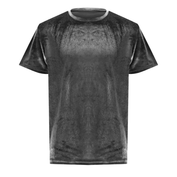 Krdevn Men's Velvet Hop Slim Short Sleeves T Shirts,M