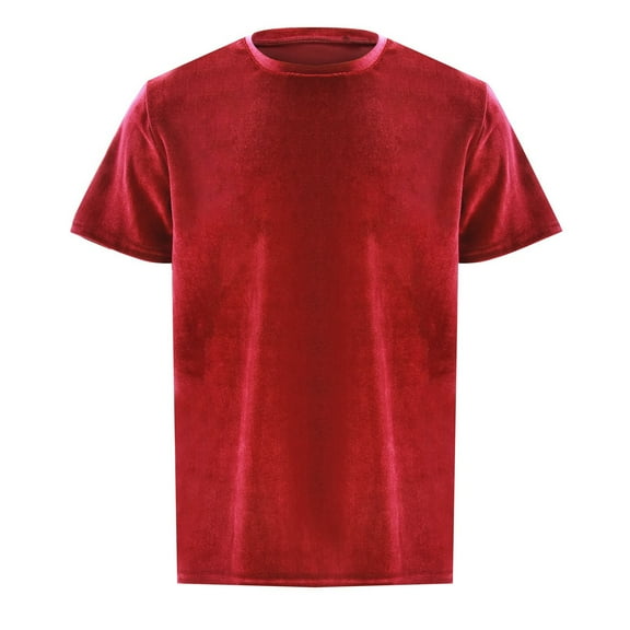 Krdevn Men's Velvet Hop Slim Short Sleeves T Shirts,XL