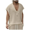 thumbnail image 1 of Krdevn Men's Vest Top V Neck Loose Jacquard Knit Sleeveless Casual Vest,Tank Tops Men,3XL, 1 of 9