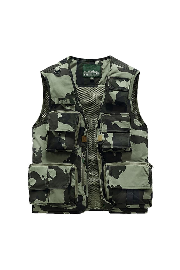 Mens Jacket Field Pofessional Emergency Field Fishing Multi Pocket Vest,Tank Tops Men,L