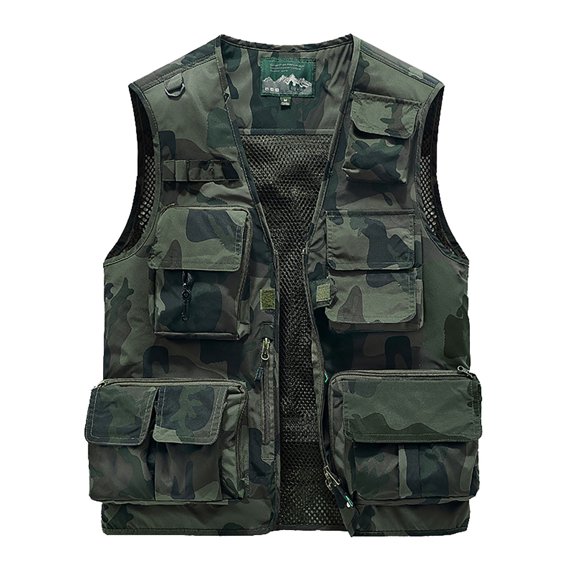 Krdevn Mens Jacket Field Pofessional Emergency Field Fishing Multi Pocket Vest,Tank Tops Men,XXL