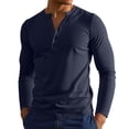 thumbnail image 1 of Krdevn Mens Shirts - Casual Long Sleeve T Shirts for Men Slim Fit for Everyday Wear Comfortable and Stylish Ideal for Autumn and Winter Pair with Denim Jeans,Mens Fall Shirts,Color:Navy,Size:M, 1 of 9
