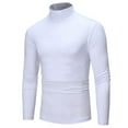 thumbnail image 1 of Krdevn Mens Shirts - Male Winter Warm High Collar Thermal Underwear Men Basic Plain T Shirt Blouse Pullover Long Sleeve Top,Mens Fall Shirts,Color:White,Size:L, 1 of 6