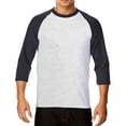 thumbnail image 1 of Krdevn Mens Shirts - Men's 3/4 Sleeve Baseball Shirt Casual Shirts Tee Raglan,Mens Fall Shirts,Color:Black4,Size:S, 1 of 3