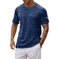 thumbnail image 1 of Krdevn Mens Shirts - Men's Athletic Performance T Shirt for Summer Wear Comfortable Round Neck Sports Shirt for Running and Fitness,Mens Fall Shirts,Color:Dark Blue,Size:4XL, 1 of 5