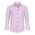 thumbnail image 1 of Krdevn Mens Shirts - Men's Stretch Comfort Fit Dress Shirt Relaxed Fit Casual Wear Plus Size Formal Business Shirt Breathable Fabric,Mens Fall Shirts,Color:Pink,Size:8XL, 1 of 5