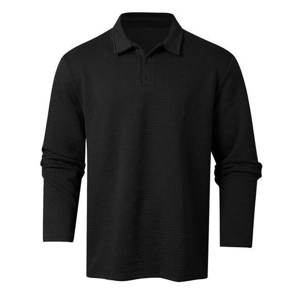 Krdevn Mens Shirts - Men's Trend Of Fall and Winter Tops Shirt Texture Texture Men's Sports Shirt,Mens Fall Shirts,Color:Black,Size:L