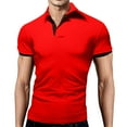 thumbnail image 1 of Krdevn Mens Shirts - Mens Summer Collocation Lapel Baggy Short Sleeved Top,Mens Fall Shirts,Color:Red,Size:7XL, 1 of 4