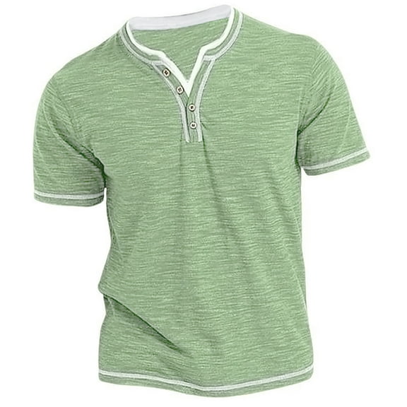 Krdevn Mens Shirts - Printing T Short Sleeve Mens Digital 3D Fasten Casual Top Shirt Summer Men T Shirts,Mens Fall Shirts,Color:Green,Size:M