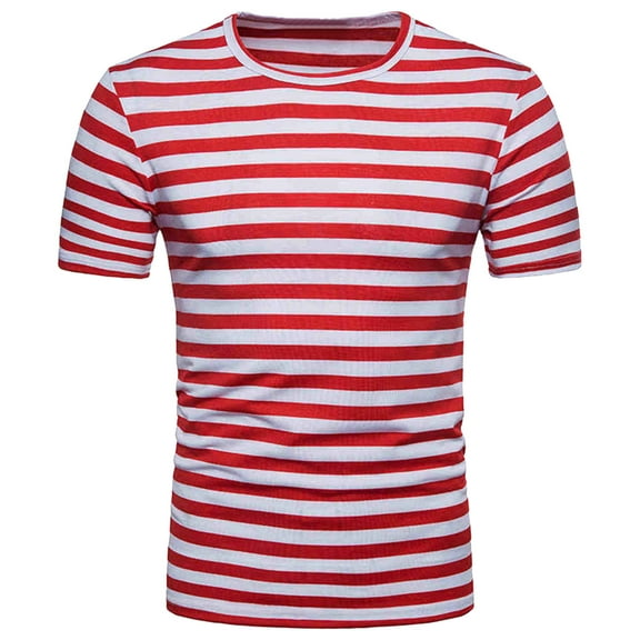 Krdevn Mens Shirts - Summer T Shirt Short Sleeve Casual 3D Mens Top Digital Round Neck Printing Men T Shirts,Mens Fall Shirts,Color:Red,Size:L