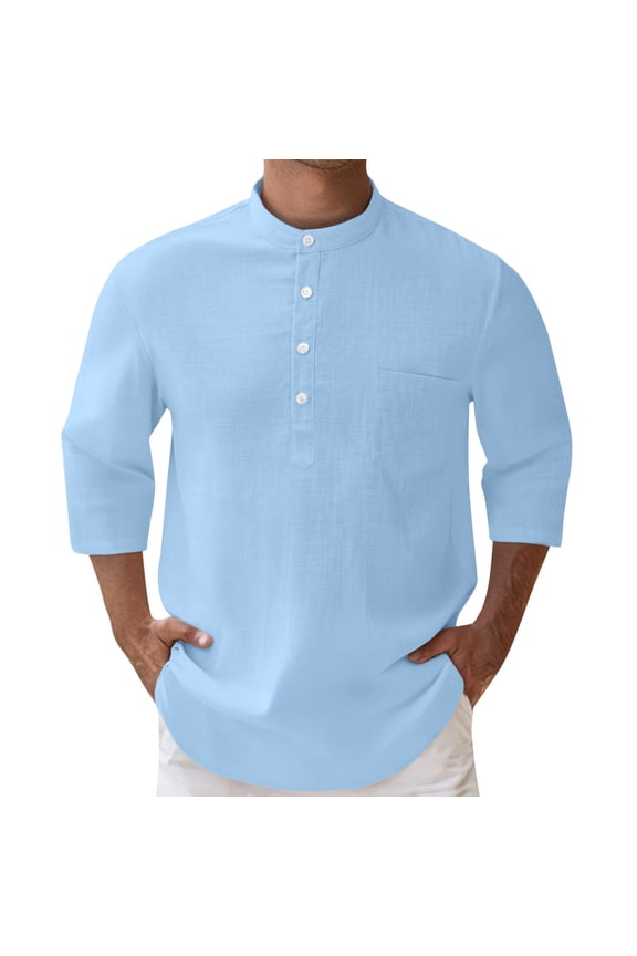 Mens Shirts - T Shirt Tee T Shirt Boys Neck Comfortable Streetwear Plain Casual Business Shirt,Mens Fall Shirts,Color:Light Blue,Size:XXL