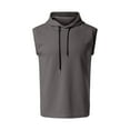 thumbnail image 1 of Krdevn Mens Sleeveless Vest Top Casual T Shirt Solid Color Hooded Hoodie,Tank Tops Men,M, 1 of 5