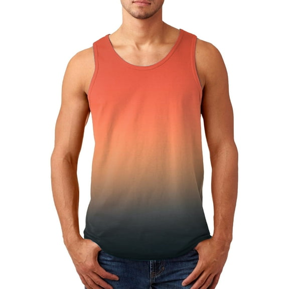 Krdevn Mens Summer Casual Loose Sports Beach Print Jacket Vest Top Blouse,Tank Tops Men,XL
