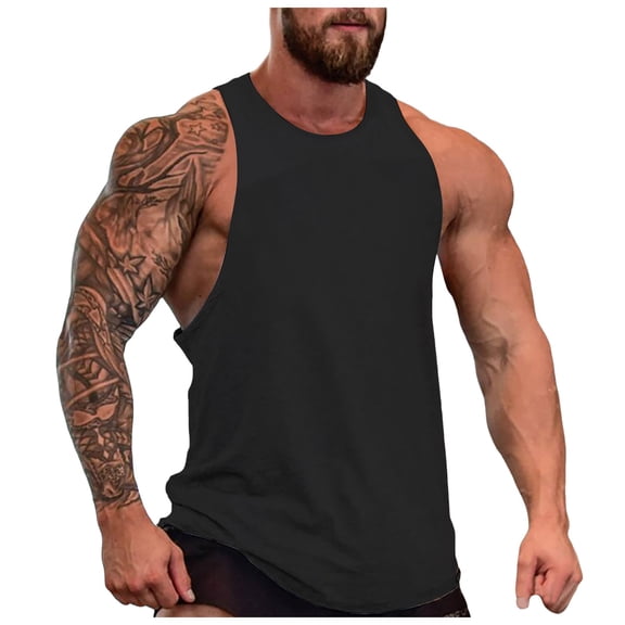 Krdevn Mens Summer Fitness Broad Shoulder Casual Loose Running Sleeveless Vest,Tank Tops Men,3XL