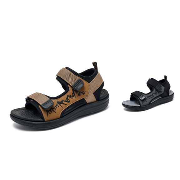 Krdevn Open Toe Flat Heel Hook and Loop Strap Sport Sandal with Flexible Woven Upper for Outdoor Daily Play (Little Boys,Big Boys),12.5-13 Years