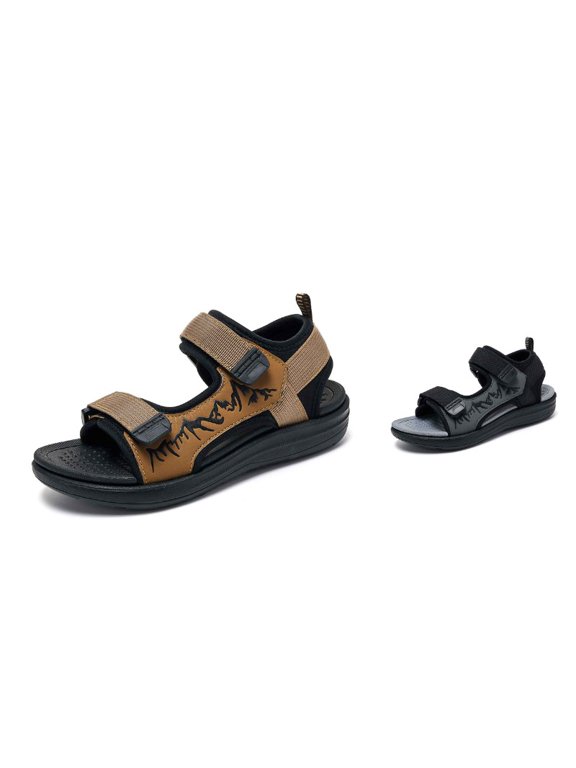 Krdevn Open Toe Flat Heel Hook and Loop Strap Sport Sandal with Flexible Woven Upper for Outdoor Daily Play (Little Boys,Big Boys),12.5-13 Years