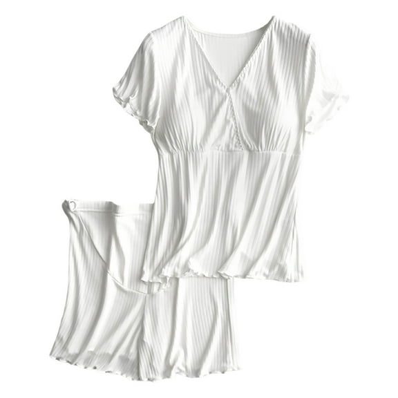 Krdevn Pajamas for Women Set - Women Pajama Sets Soft Comfortable Nursing Sleepwear Maternity Pajama Set for Breastfeeding Moms Loungewear with Built in Bra,Sleepwear for Women,Size:3XL