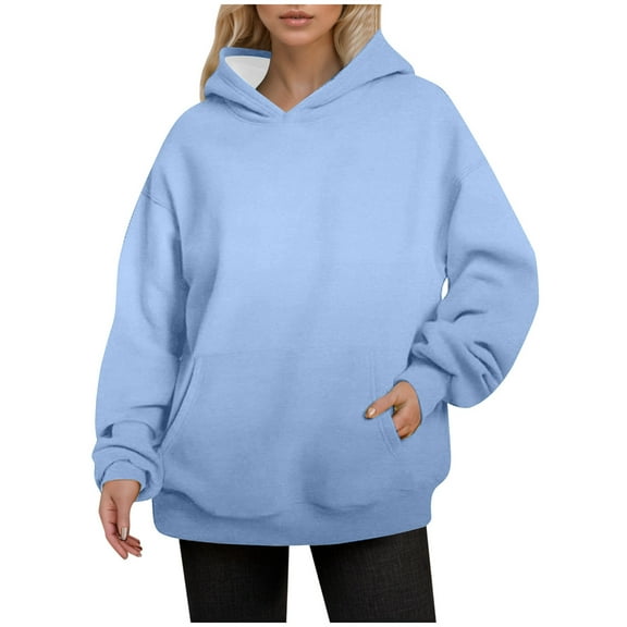 Krdevn Plus Size Hoodie - Women's Lightweight Long Sleeve Pullover, Oversized Pocket Sweatshirt for Layered Outfits, Size for S