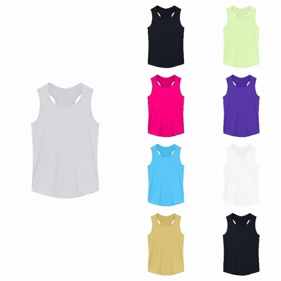 Krdevn Racerback Sleeveless Tank Top Casual Loose Fit Daily Outdoor Wear (Toddler,Big Girls),5-6 Years