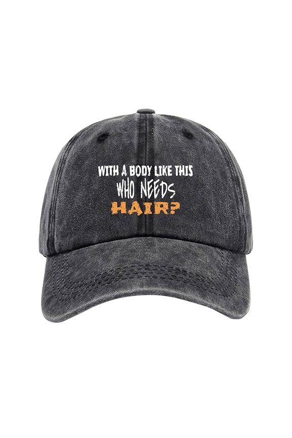 Krdevn Retro Washed Denim Baseball Cap, Funny Print Adjustable Distressed Dad Hat for Outdoor Daily Wear