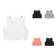 thumbnail image 1 of Krdevn Ribbed Sleeveless Round Neck Crop Tank Top for Everyday Wear (Toddler, Little Girls),4-5 Years, 1 of 2