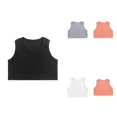 thumbnail image 1 of Krdevn Ribbed Sleeveless Round Neck Crop Tank Top for Everyday Wear (Toddler, Little Girls),6-7 Years, 1 of 2