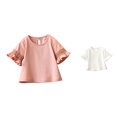thumbnail image 1 of Krdevn Round Neck Half Sleeve Tee with Lace and Ruffled Sleeves (Toddler, Little Girls),18-24 Months, 1 of 8