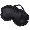 thumbnail image 1 of Krdevn Ruffled Satin Sleep Eye Mask Elastic Band Soft Breathable Light Blocking Comfort Blindfold Travel Airplane Nap Bedroom Overnight Stress Relief Sleep Aid Accessory, 1 of 7